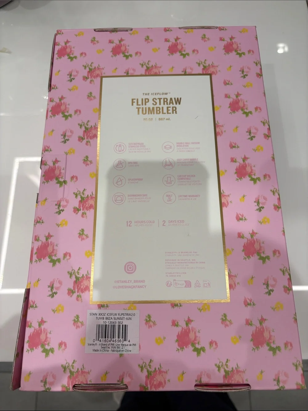 Stanley Pink Floral Gold-Accent Tumbler - Picture 4 of 4